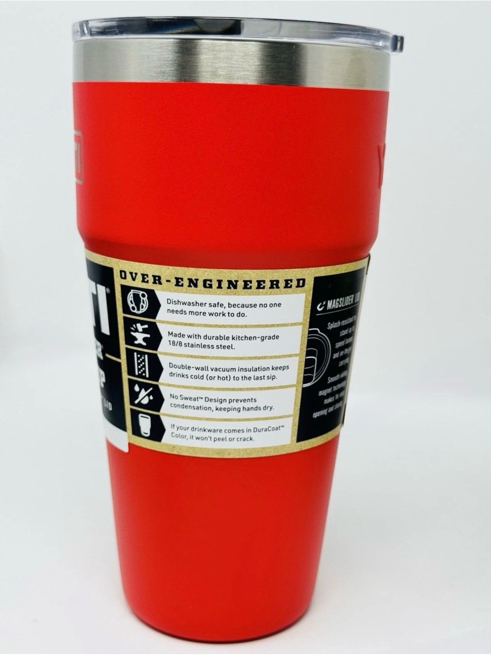 NEW YETI Rescue Red 30oz Stackable Insulated Tumbler with Magslider Lid $35 - Picture 2 of 5